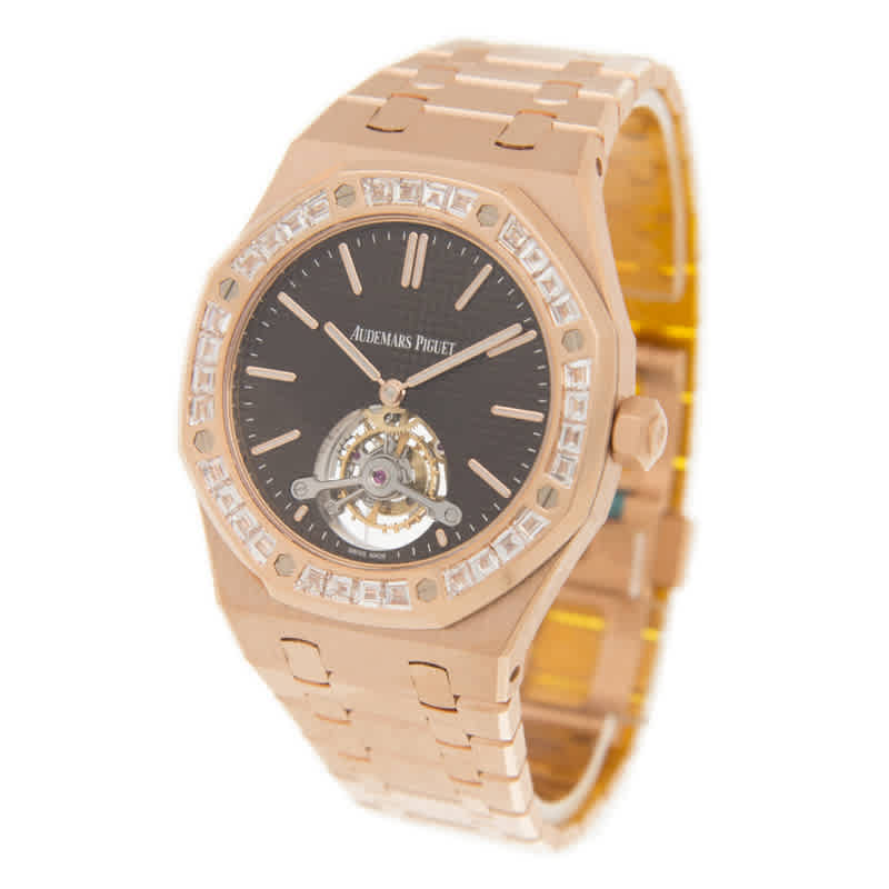 Shop Audemars Piguet Royal Oak Tourbillon Diamond 26516or.zz.1220or.01 In Brown / Gold / Pink