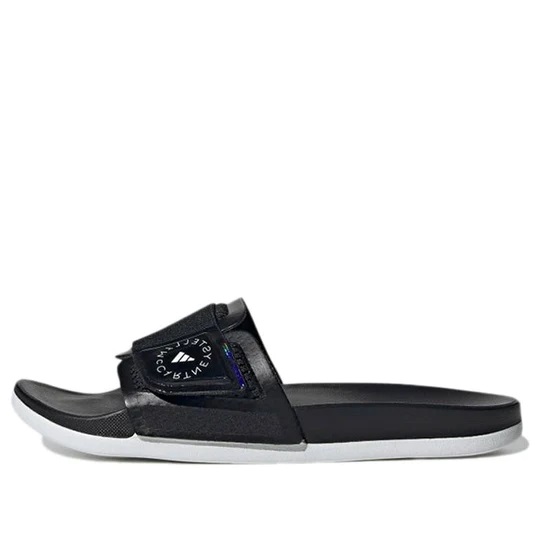 Adidas By Stella Mccartney Asmc Logo Slide Sandals In Black