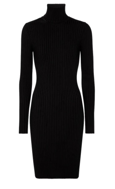 Wolford Ladies Black Merino Rib Dress 