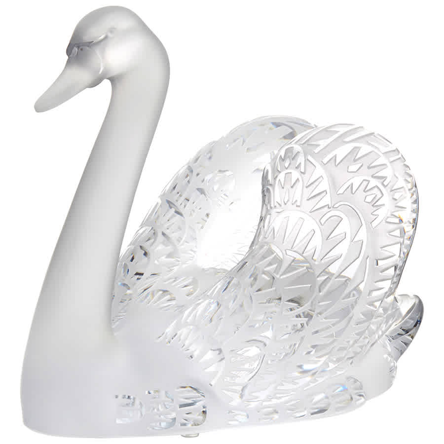 Lalique Swan Head Up Figurine 1161600 In N,a