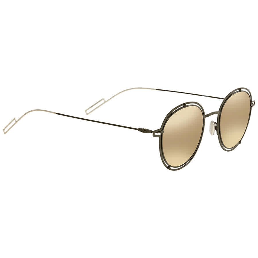 Dior Beige Mirror Round Sunglasses Cd 0210s Gig Ue In Beige,grey