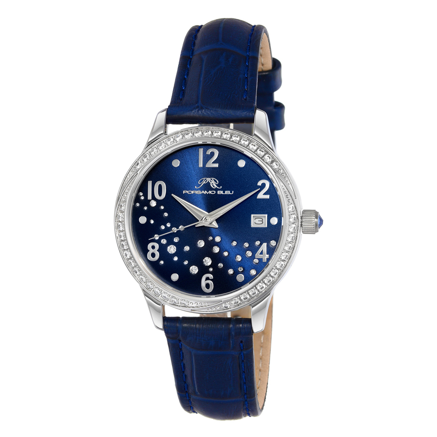 Porsamo Bleu Ruby Quartz Blue Dial Ladies Watch 1142arul In Blue / Ruby / Silver