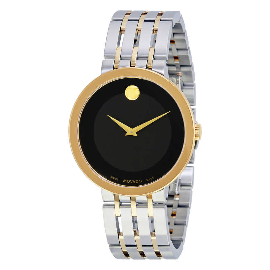 movado watch black and gold