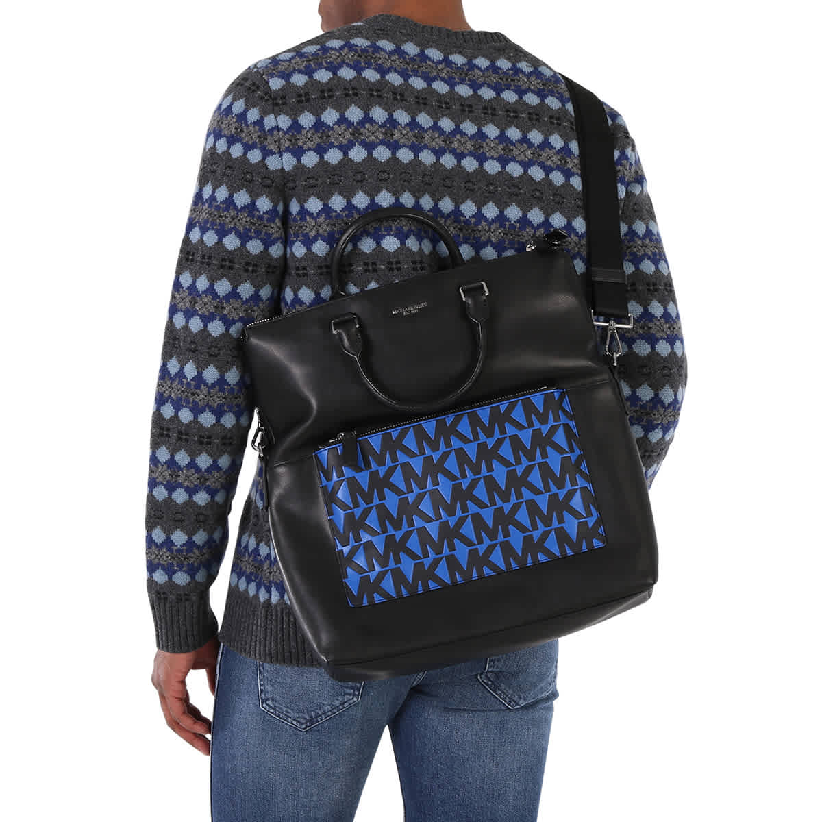 Michael Kors Greyson Leather Logo Tote Bag In Multicolor