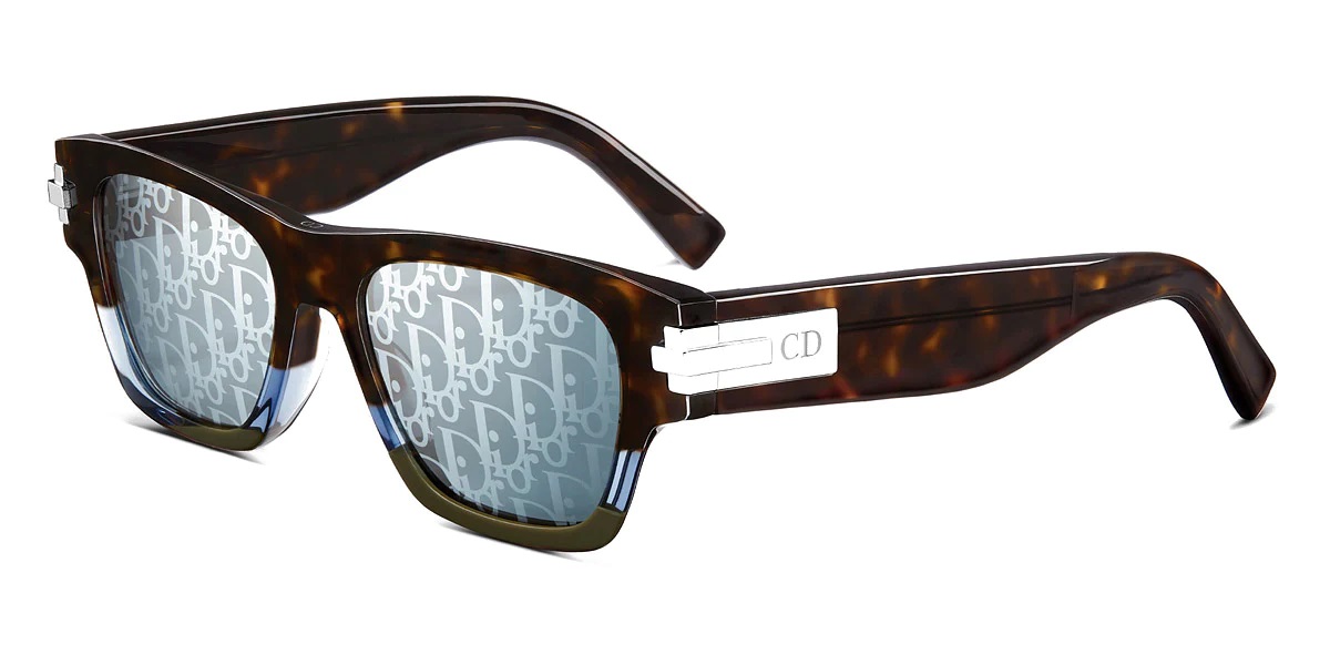 Dior Blue Mirror Logo Square Mens Sunglasses Blacksuit Xl S2u 92b8