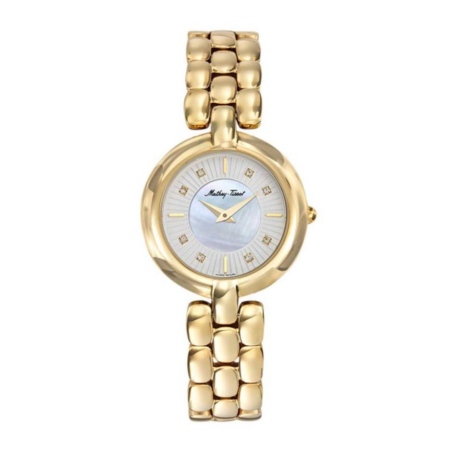 Mathey-tissot Farah Quartz Silver Dial Ladies Watch D956pyi In Gold Tone / Mother Of Pearl / Silver / Yellow