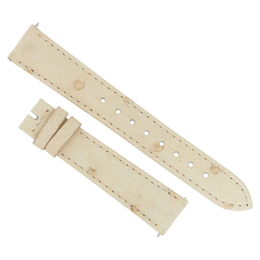 Hadley Roma Ivory 16 Mm Ostrich Leather Strap