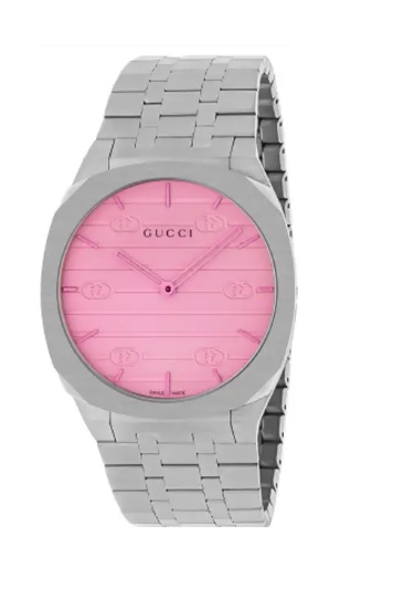 GUCCI GUCCI 25H QUARTZ PINK DIAL LADIES WATCH YA163410