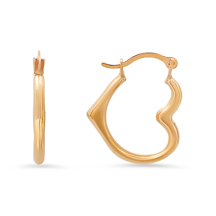 Kylie Harper 10k Yellow Gold Heart Shaped Huggy Hoop Earrings In Gold-tone