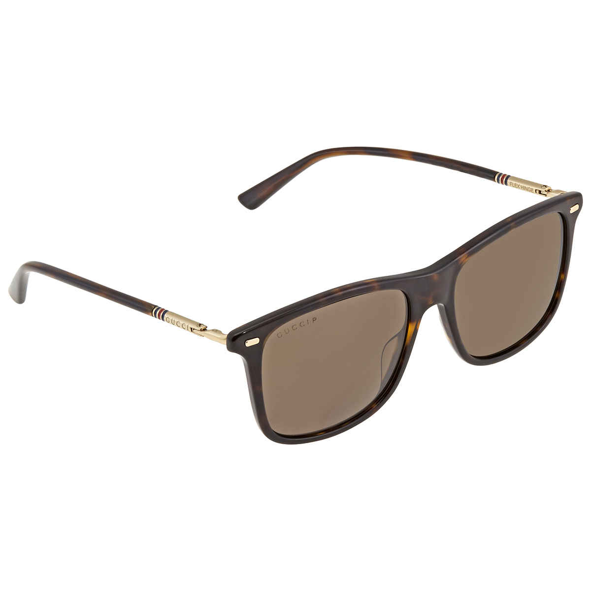 Gucci Polarized Havana Square Sunglasses Gg0518s00354 In N,a