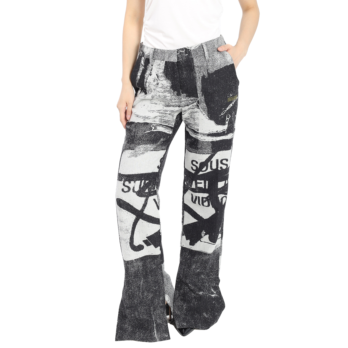 Off-white X Pablo Tomek Double Straight Trousers In Black,white