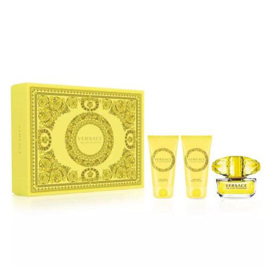 Versace Ladies Yellow Diamond Gift Set Fragrances 8011003859580 In Orange,yellow