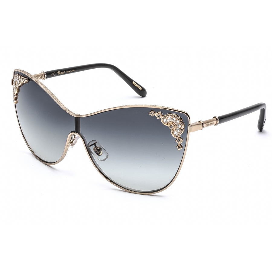 Chopard Ladies Gold Tone Cat Eye Sunglasses Schc83s300f99 In Gold Tone,grey