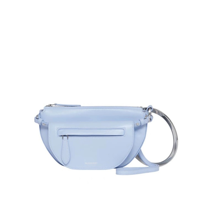 Burberry Blue/White Pebbled Leather Small Belt Bag