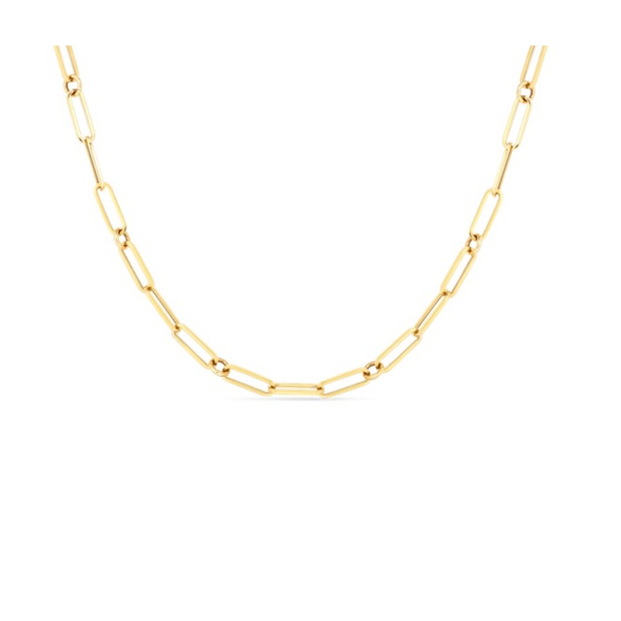 Roberto Coin 18k Yellow Gold Paper Clip Chain Necklace In Yellow