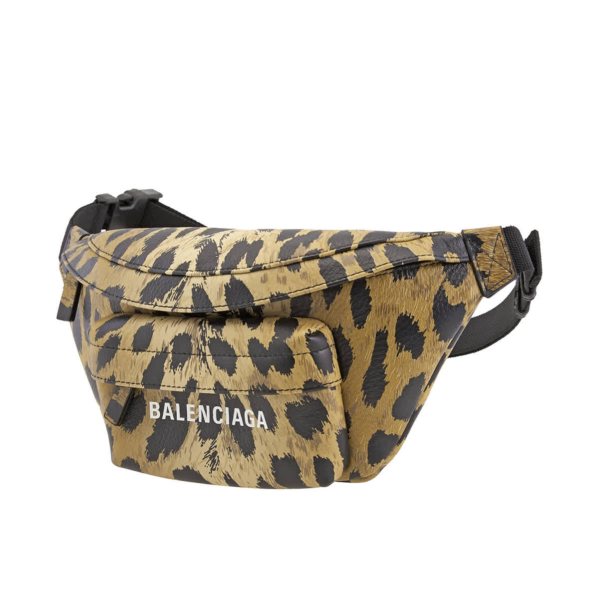 Balenciaga Everyday Brown Mini Belt Bag In Leopard Print