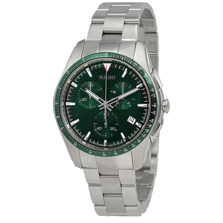 Rado Hyperchrome Chronograph Green Dial Mens Watch R32259313 In Chrome / Green
