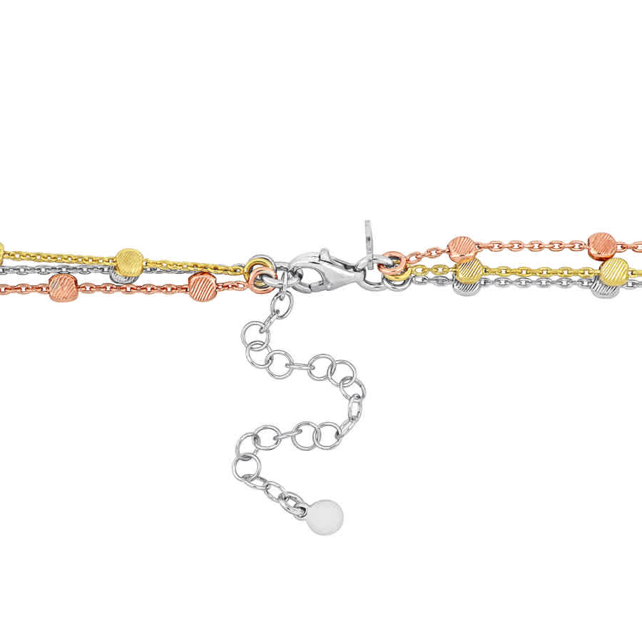 Amour Multi-strand Anklet With Lobster Clasp In 3-tone Rose In Tri-color