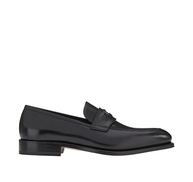 Ferragamo Tramezza Leather Penny Loafers In Black