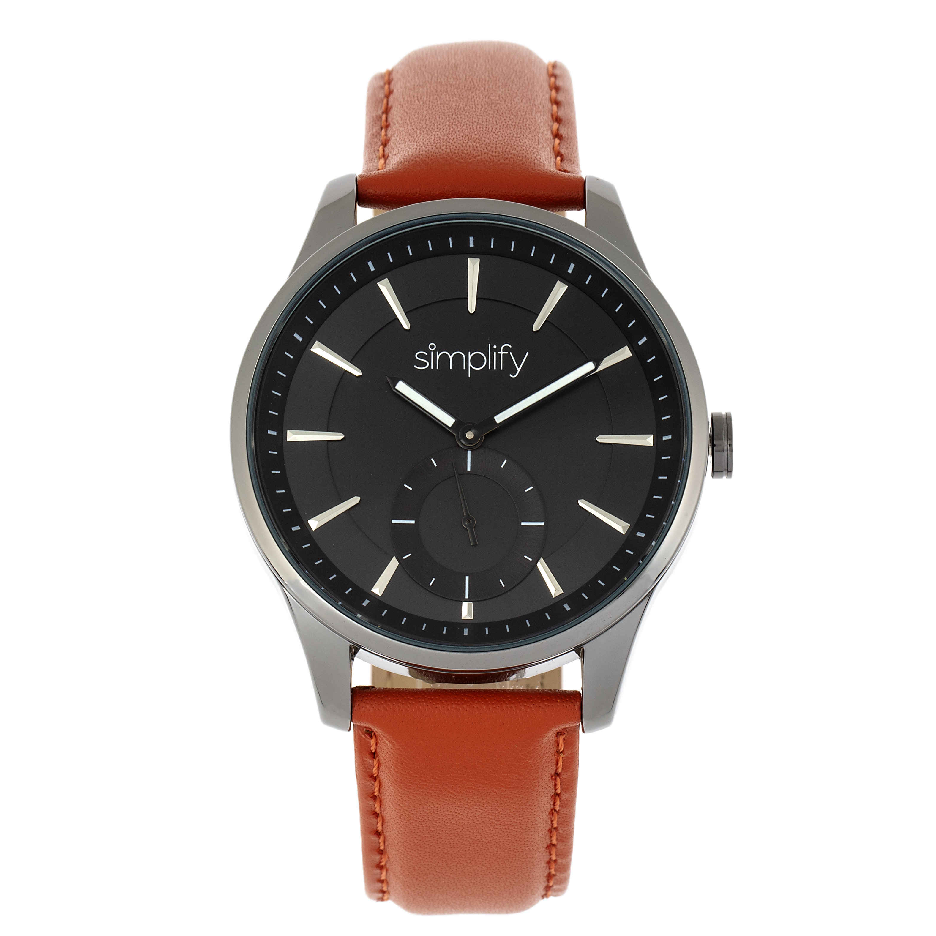 Simplify Unisex The 6600 Watch In Black / Gun Metal / Gunmetal / Orange