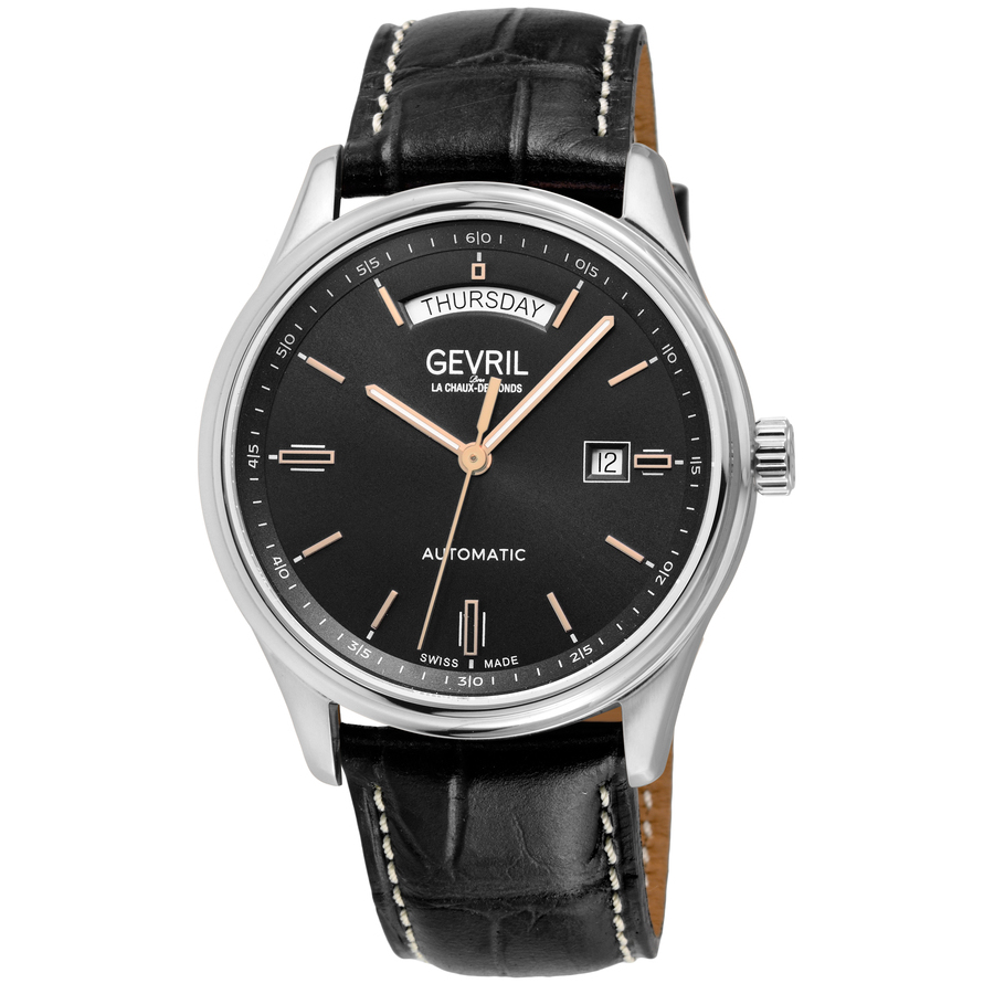 GEVRIL GEVRIL EXCELSIOR AUTOMATIC BLACK DIAL MENS WATCH 48200