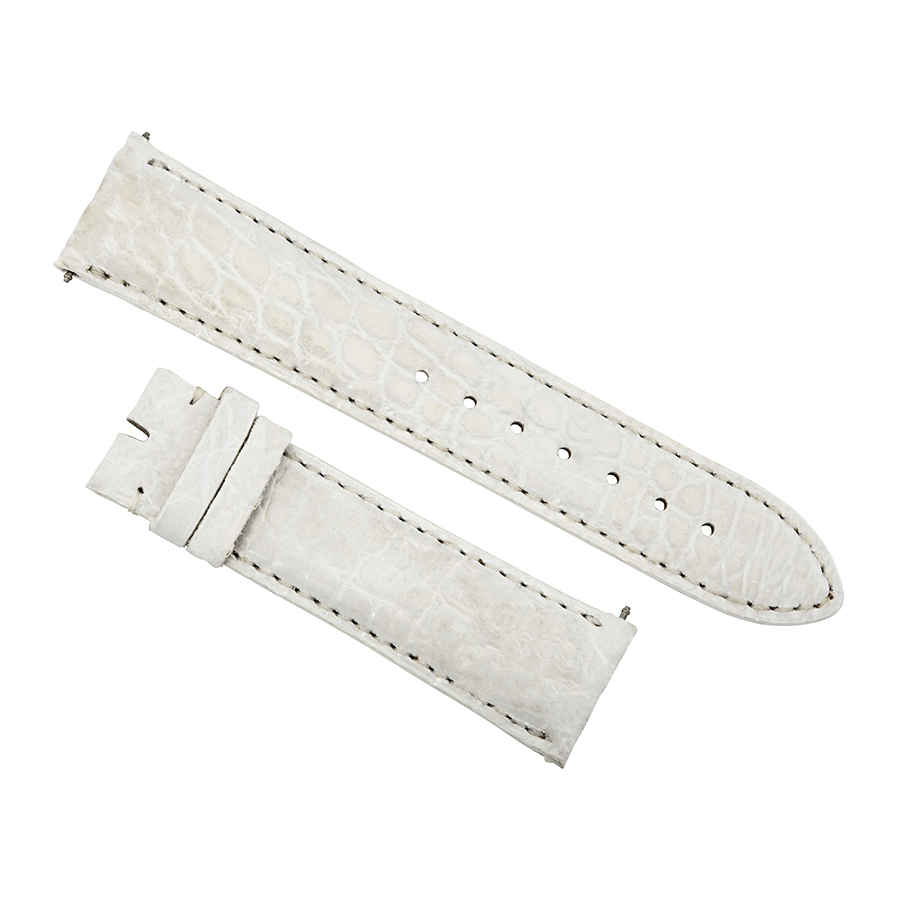 Hadley Roma 20 Mm Matte White Alligator Leather Strap