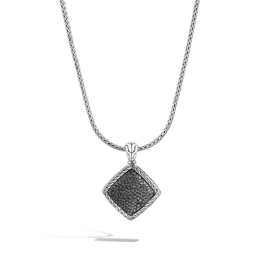 John Hardy Black Sapphire & Lava Pedant Necklace In Sterling Silver - Nbs9003494blsbnx18-20 In Silver-tone