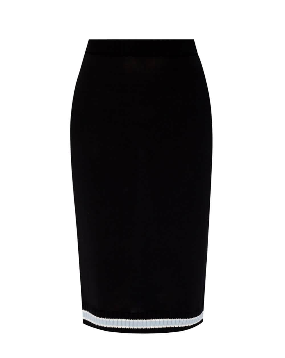 Burberry Ladies Black High-waist Wool Skirt In Black