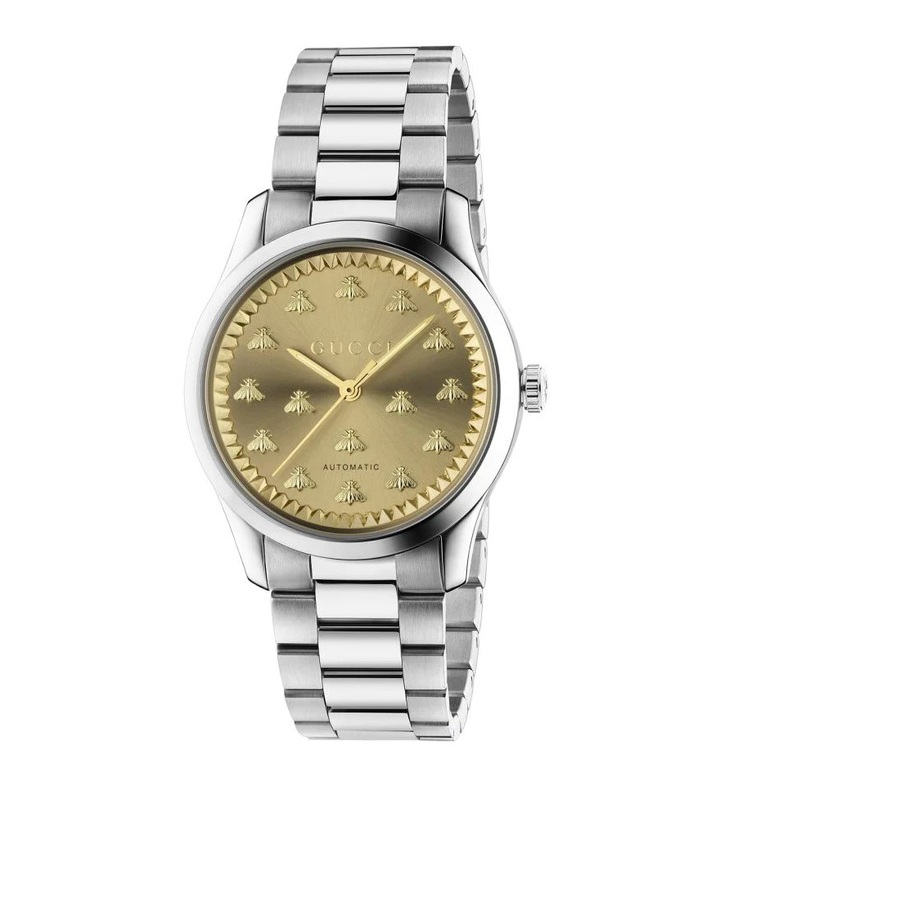 Shop Gucci G-timeless Quartz Gold Dial Ladies Watch Ya1265035 In Gold / Gold Tone / Yellow