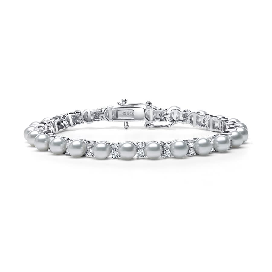 Megan Walford Sterling Silver Cubic Zirconia Tennis Bracelet In Silver-tone