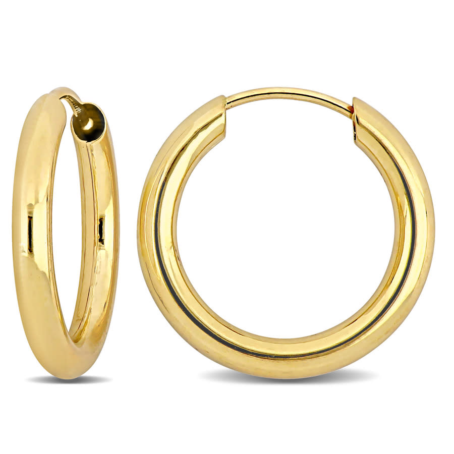 Amour 15mm Hoop Earrings In 14k Yellow Gold In Yellow