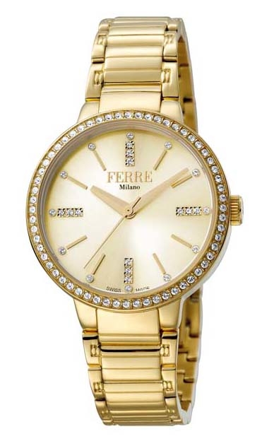Ferre Milano Women's Gold Dial Stainless Steel Watch
