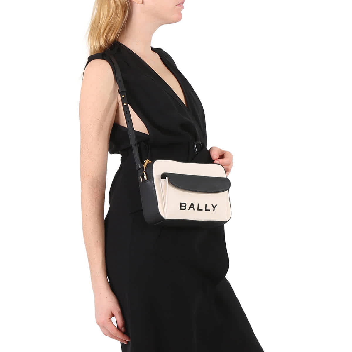 Shop Bally Bar Daniel Logo-print Crossbody Bag In Natural/black