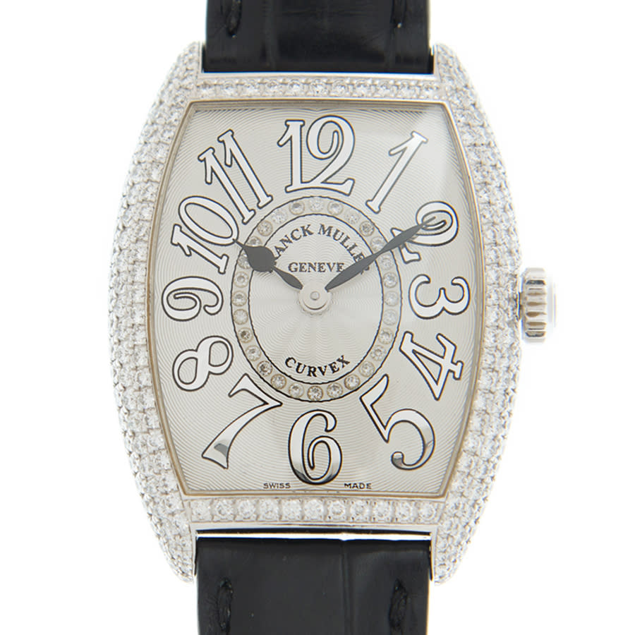 Franck Muller Cintree Curvex Quartz Diamond White Dial Ladies Watch 7502qzdcd1r(og) In Black / Gold / White