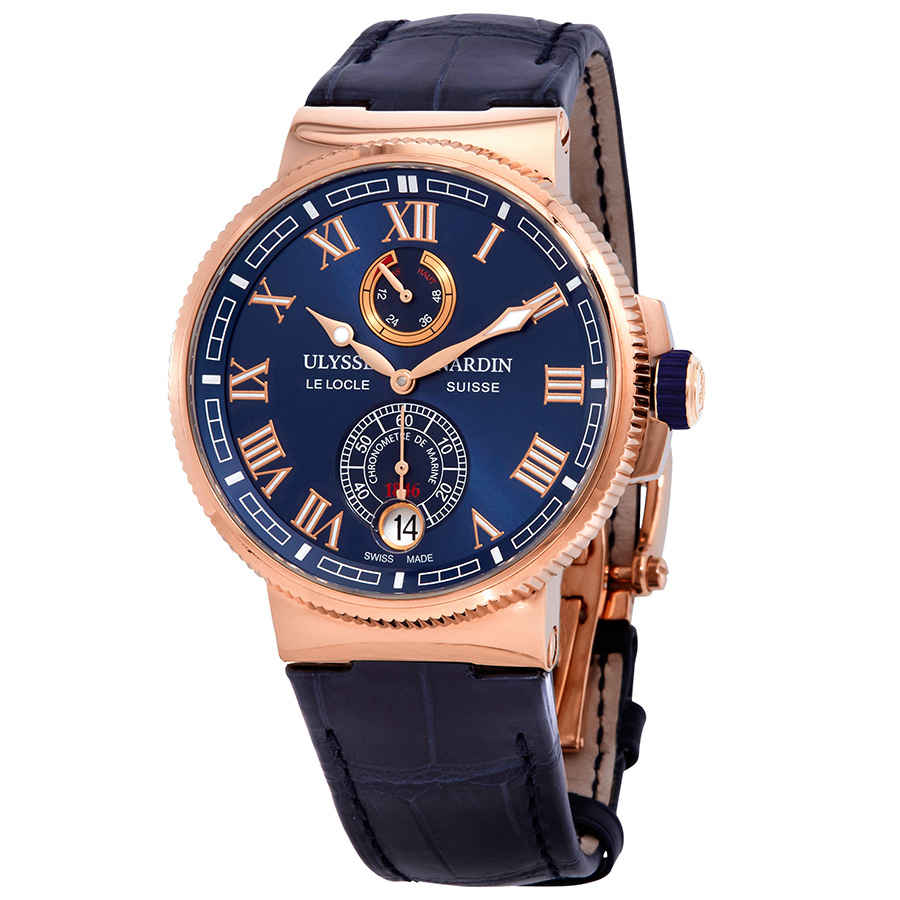 Ulysse Nardin Marine Mens Automatic Watch 1186-126/43 In Blue / Gold / Gold Tone / Rose / Rose Gold / Rose Gold Tone