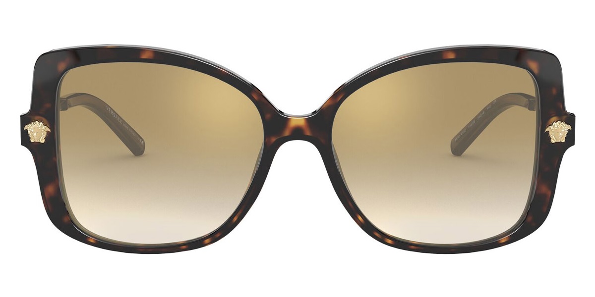Versace Acetate Butterfly Sunglasses In Brown / Gold