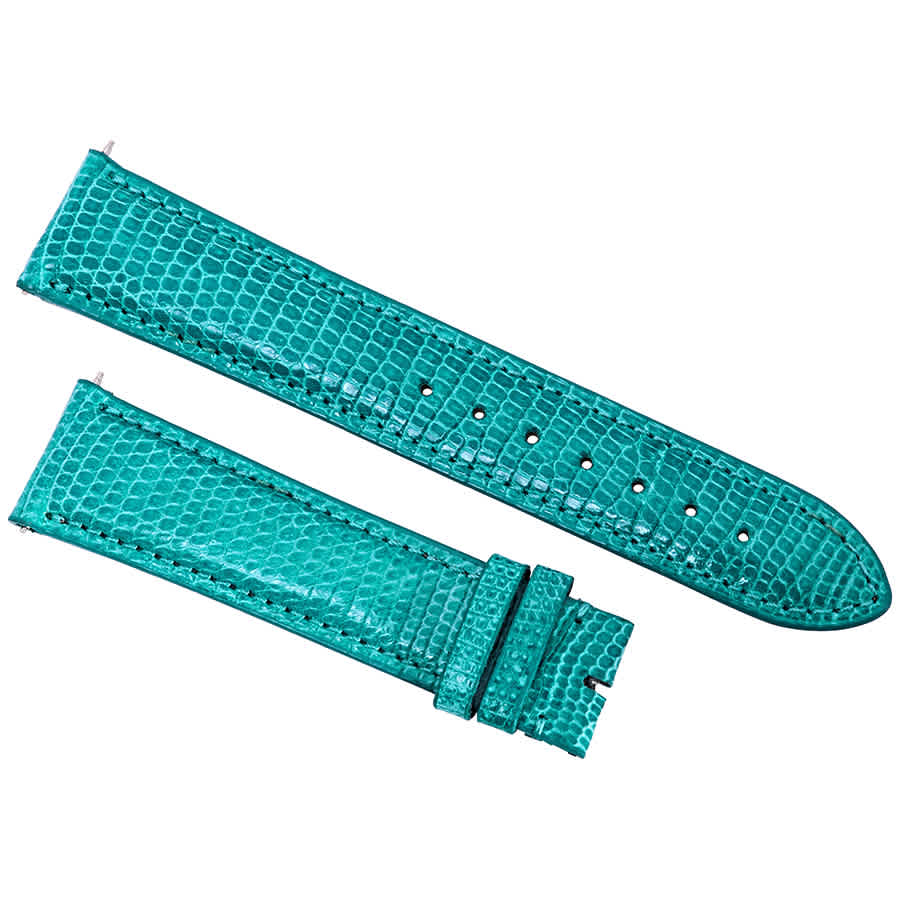 Hadley Roma 21 Mm Teal Lizard Leather Strap In Blue
