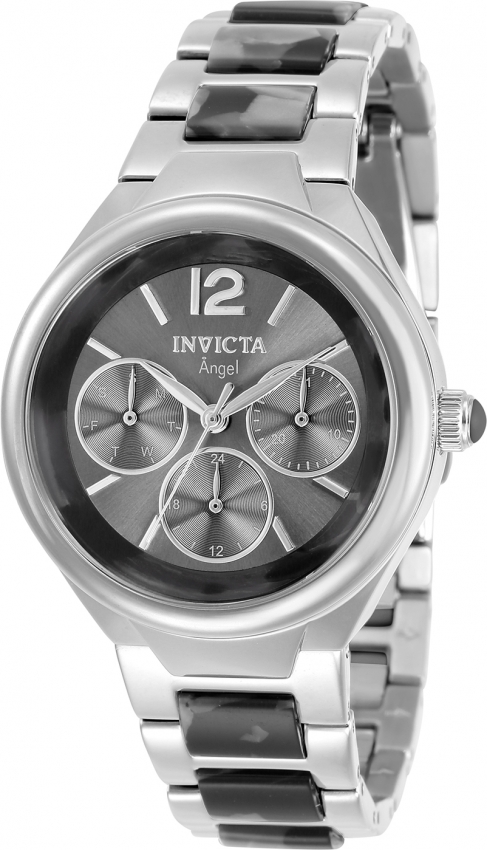 Invicta Angel Quartz Grey Dial Ladies Watch 32071 In Grey,silver Tone