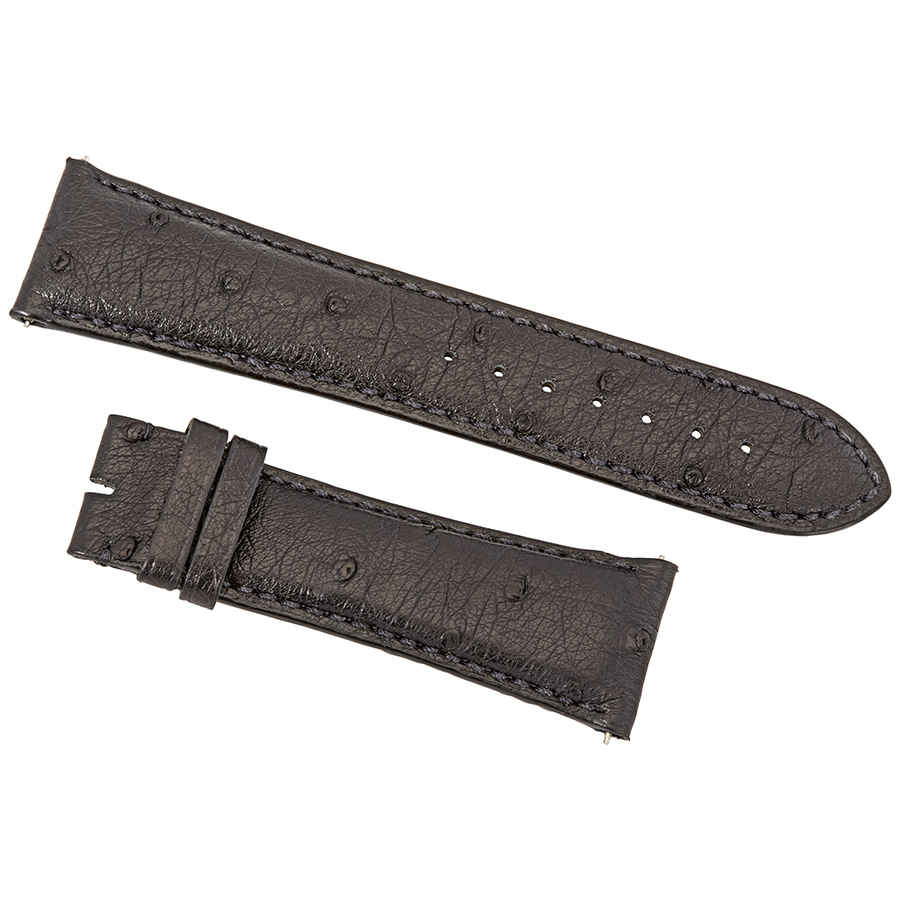 Hadley Roma 24 Mm Matte Black Ostrich Leather Strap