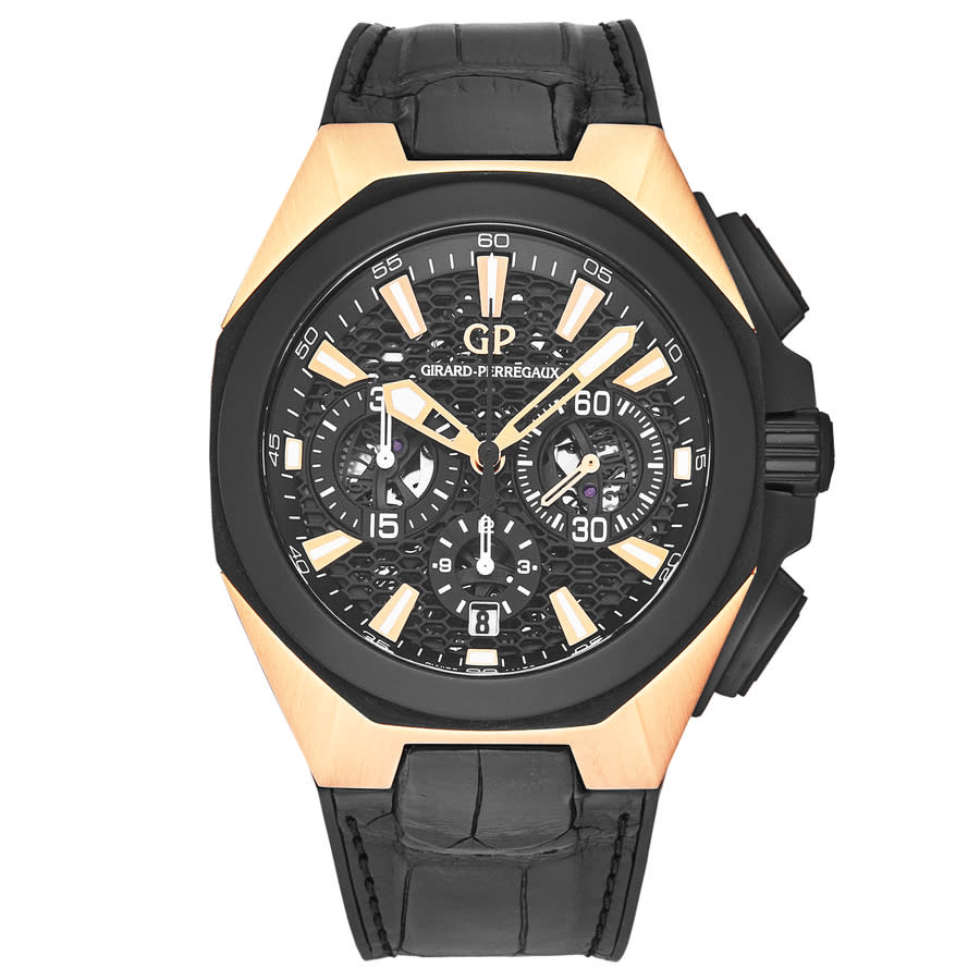 Girard-perregaux Girard Perregaux Chronograph Automatic Watch 49971-34-632-bb6c In Black / Gold / Gold Tone / Rose / Rose Gold / Rose Gold Tone