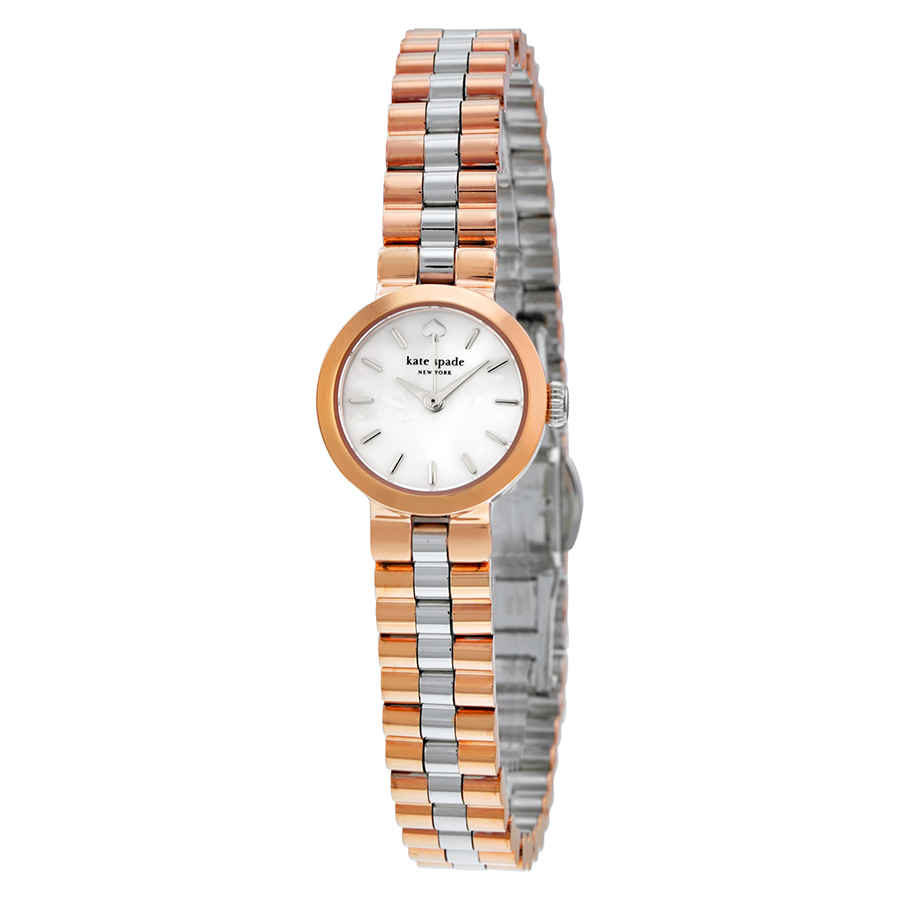 Kate Spade Tiny Gramercy Mother Of Pearl Dial Two- Tone Stainless Steel Ladies Watch 1yru0800 In Two Tone  / Gold / Gold Tone / Mop / Mother Of Pearl / Rose / Rose Gold / Rose Gold Tone