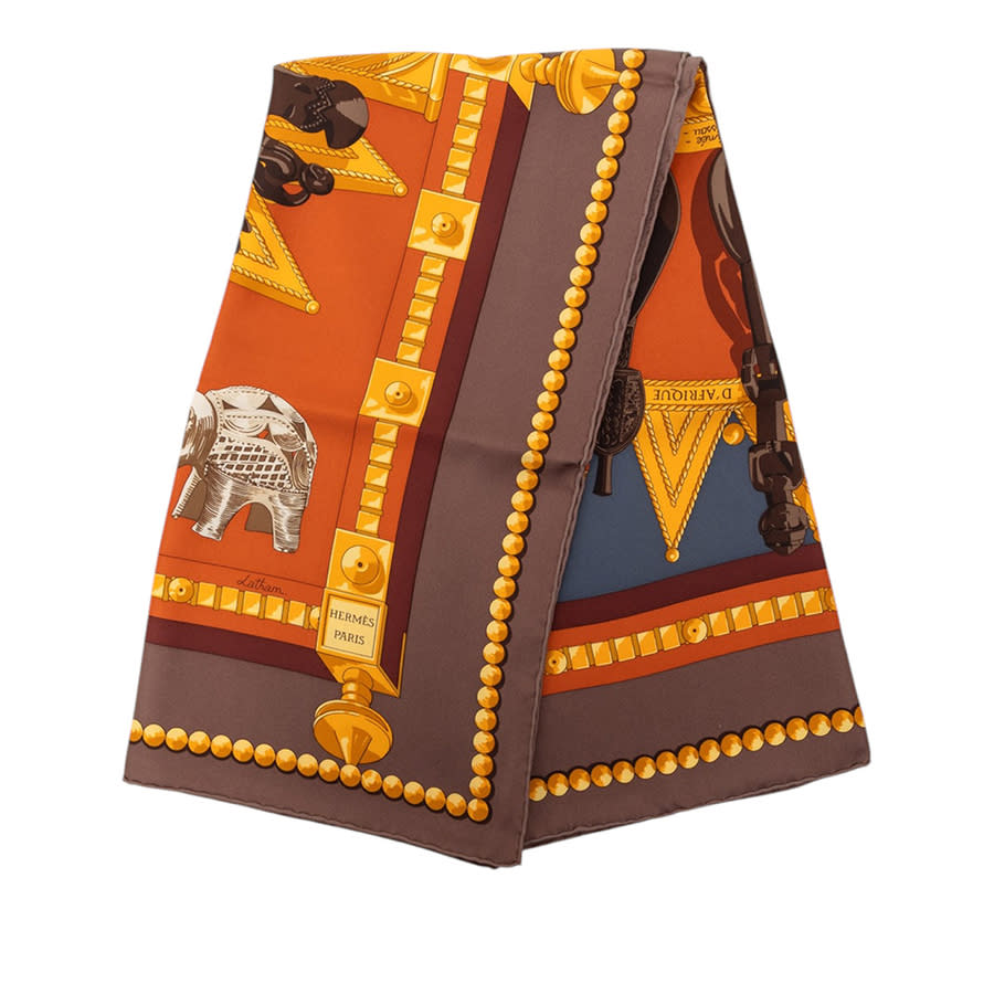 Pre-owned Hermes Cuillers d Afrique Silk Scarf 90 Ladies DMB2N0JSBSGE5XHY