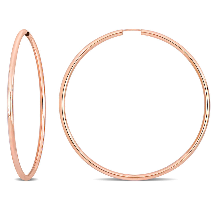 Amour 60mm Hoop Earrings In 14k Rose Gold In Rose Gold-tone