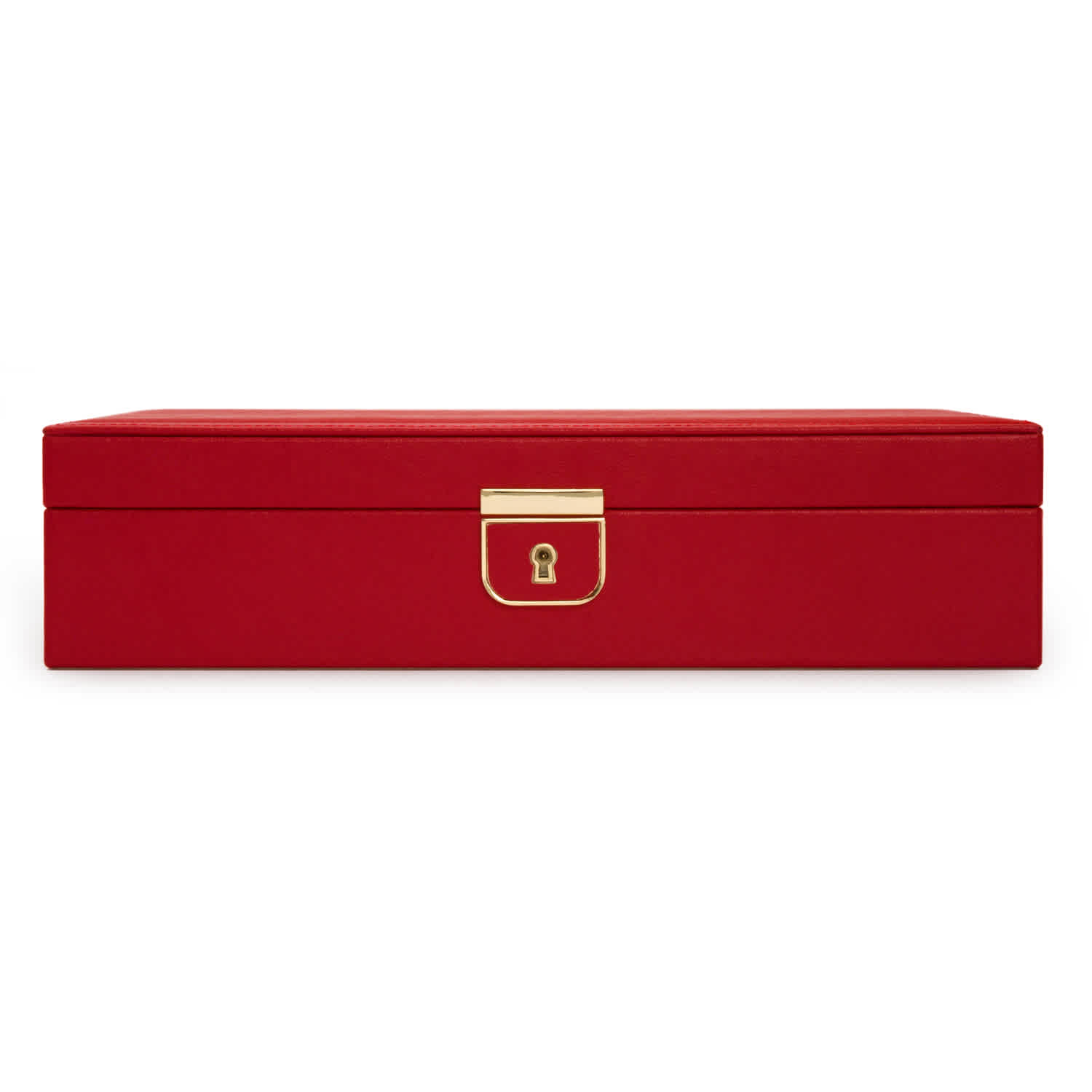 Wolf Palermo Medium Red Jewelry Box 213272 In Gold Tone,red