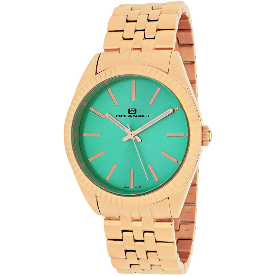 Shop Oceanaut Chique Quartz Green Dial Ladies Watch Oc7412 In Gold Tone / Green