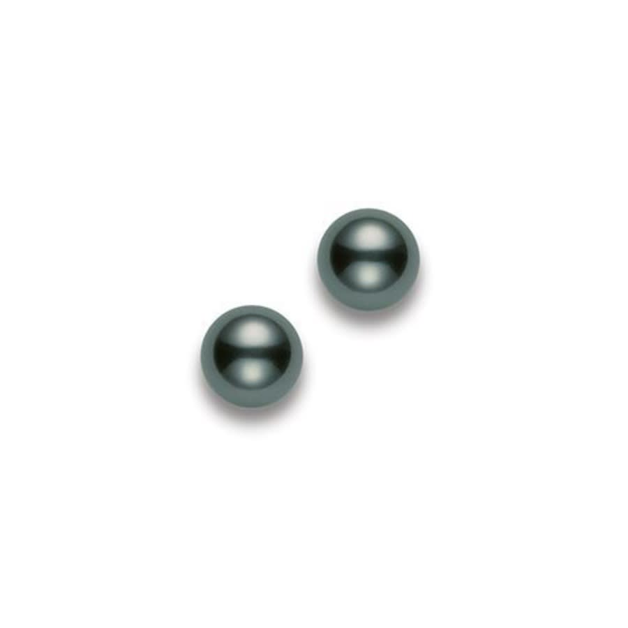 Mikimoto Black South Sea Pearl Stud Earrings With 18k White Gold 8-8.5mm