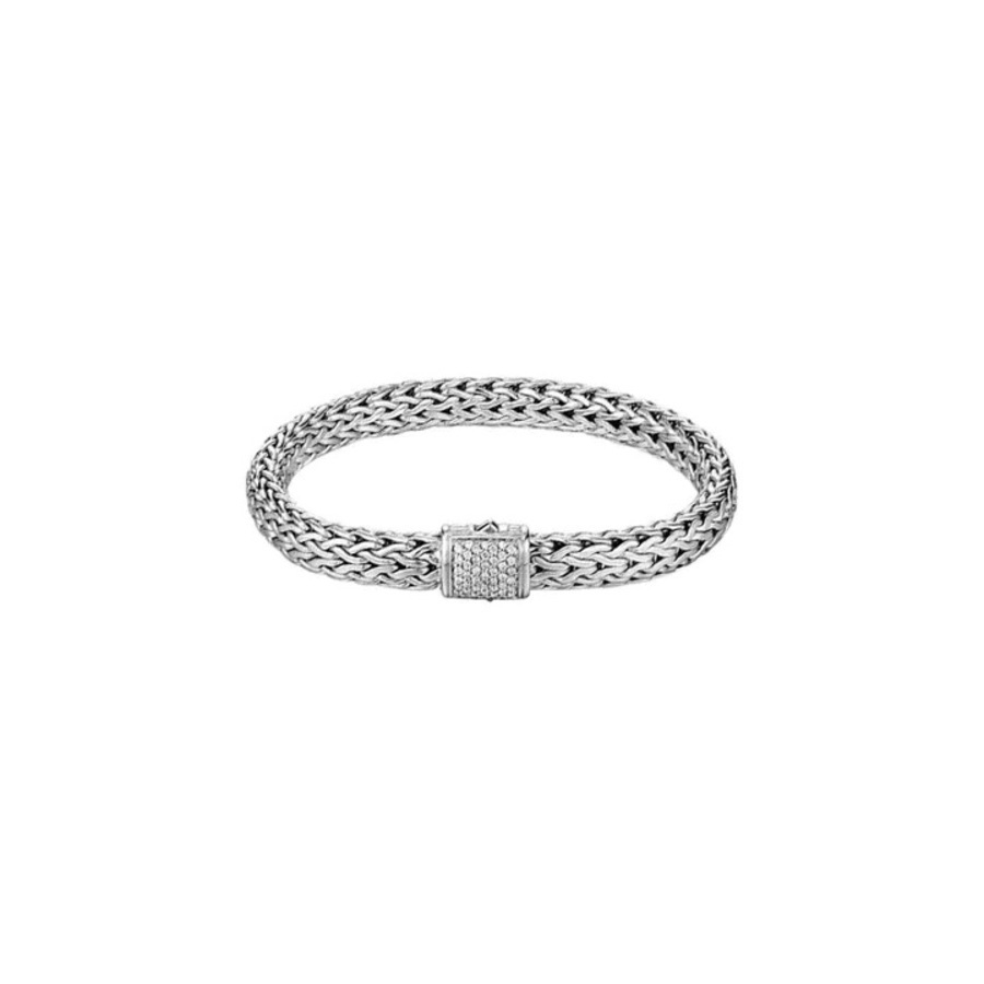 John Hardy Classic Chain Sterling Silver Large Bracelet - Bb9404cxm In Silver-tone