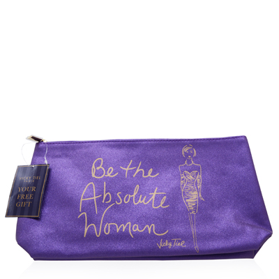 Vicky Tiel Purple Cosmetic Bag / 603531000954 In Purple
