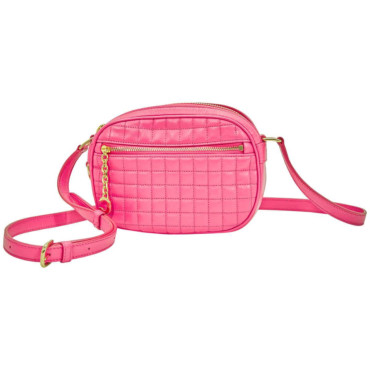 CELINE CELINE SMALL C PINK QUILTED SHOULDER BAG