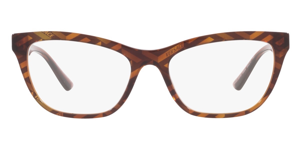 Versace Demo Square Ladies Eyeglasses Ve3318 5354 54 In N/a
